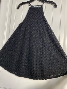 Kimchi Blue Black Crocheted Skater Skirt